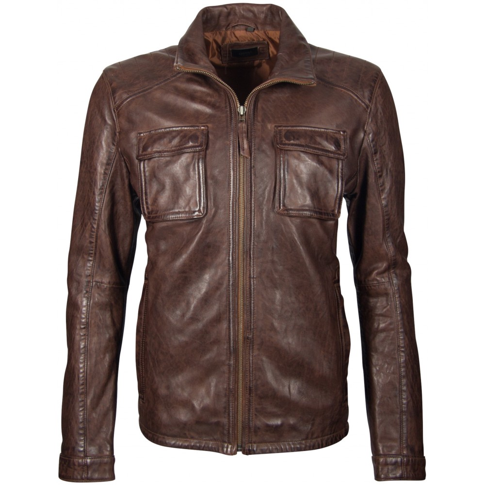 Geaca de Piele Naturala Barbati Gipsy Coniac Dawn NSLV Geaca de Piele Naturala Barbati Gipsy Coniac Dawn NSLV - readytowear