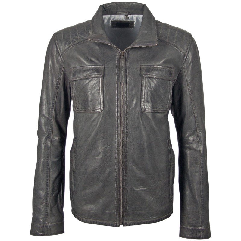 Geaca de Piele Barbati Deercraft Gri Inchis Dawn NSLV – IMBRACAMINTE