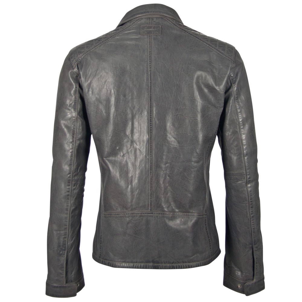 Geaca de Piele Barbati Deercraft Gri Inchis Dawn NSLV geci de piele - readytowear.ro