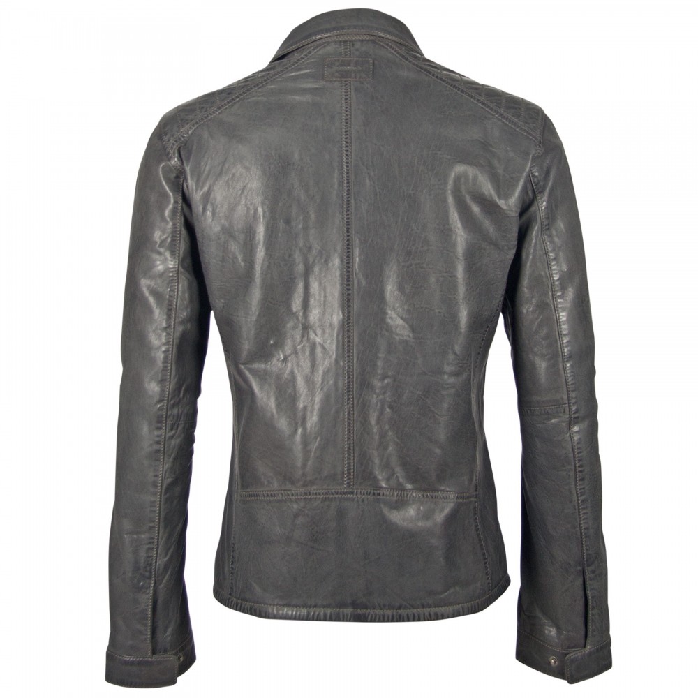 Geaca de Piele Barbati Deercraft Gri Inchis Dawn NSLV geci de piele - readytowear.ro