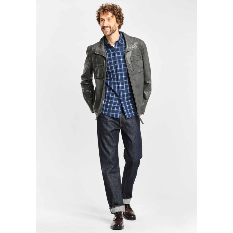 Geaca de Piele Barbati Deercraft Gri Inchis Dawn NSLV – IMBRACAMINTE