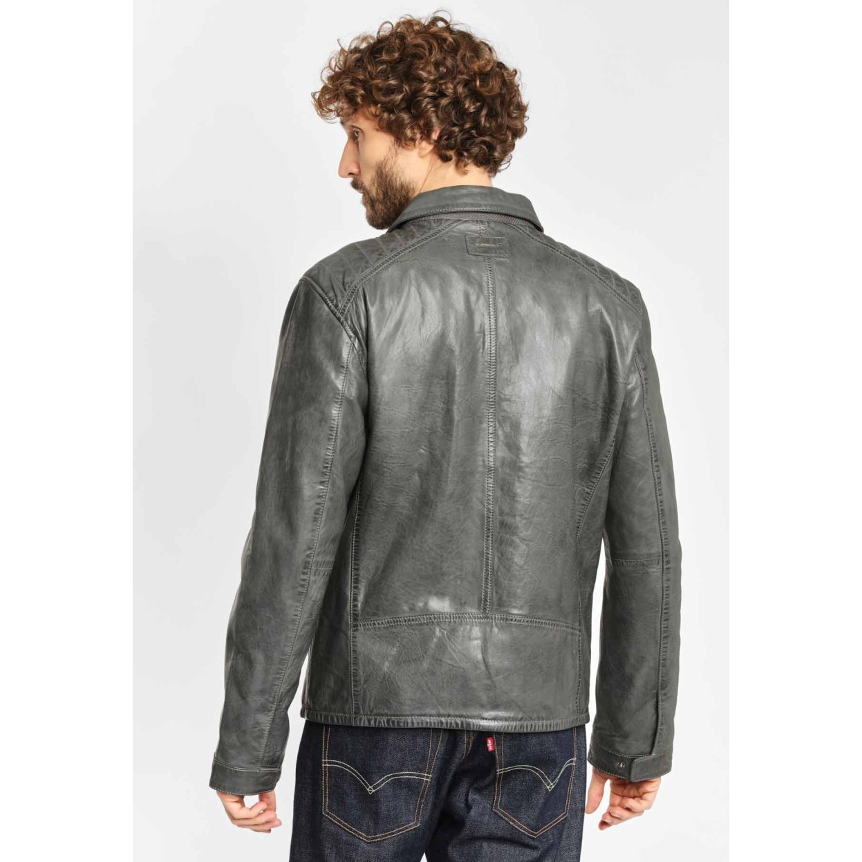 Geaca de Piele Barbati Deercraft Gri Inchis Dawn NSLV – IMBRACAMINTE