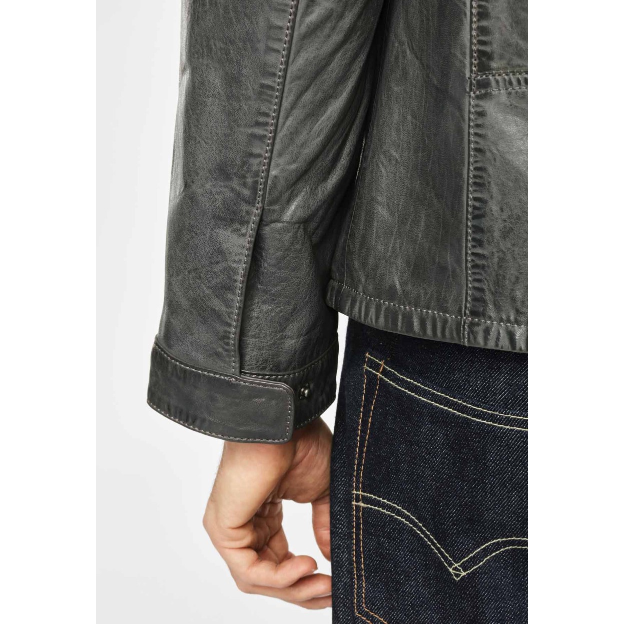 Geaca de Piele Barbati Deercraft Gri Inchis Dawn NSLV – IMBRACAMINTE