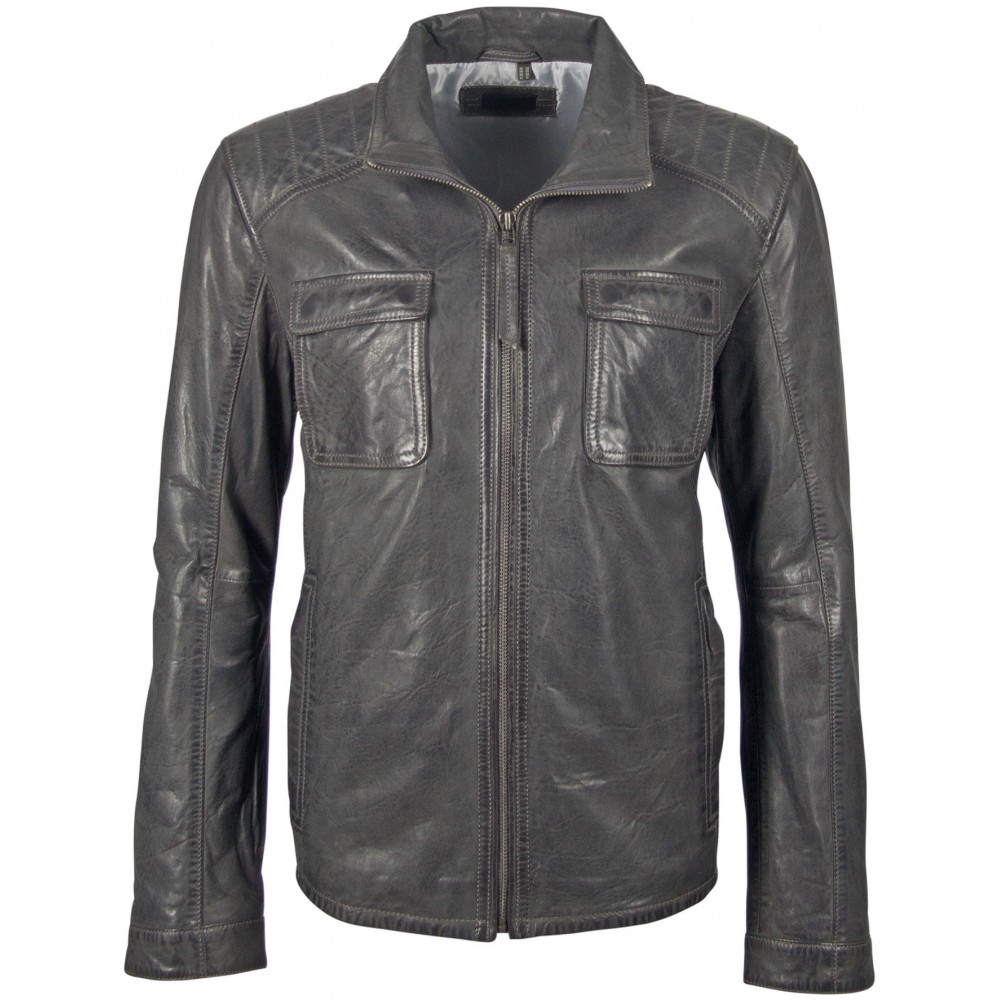 Geaca de Piele Barbati Deercraft Gri Inchis Dawn NSLV Geaca de Piele Barbati Deercraft Gri Inchis Dawn NSLV - readytowear