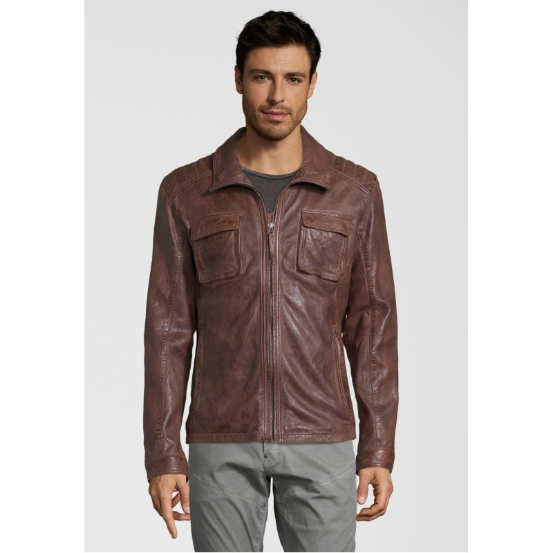Geaca de Piele Naturala Barbati Gipsy Castanie Dean NSLV – IMBRACAMINTE