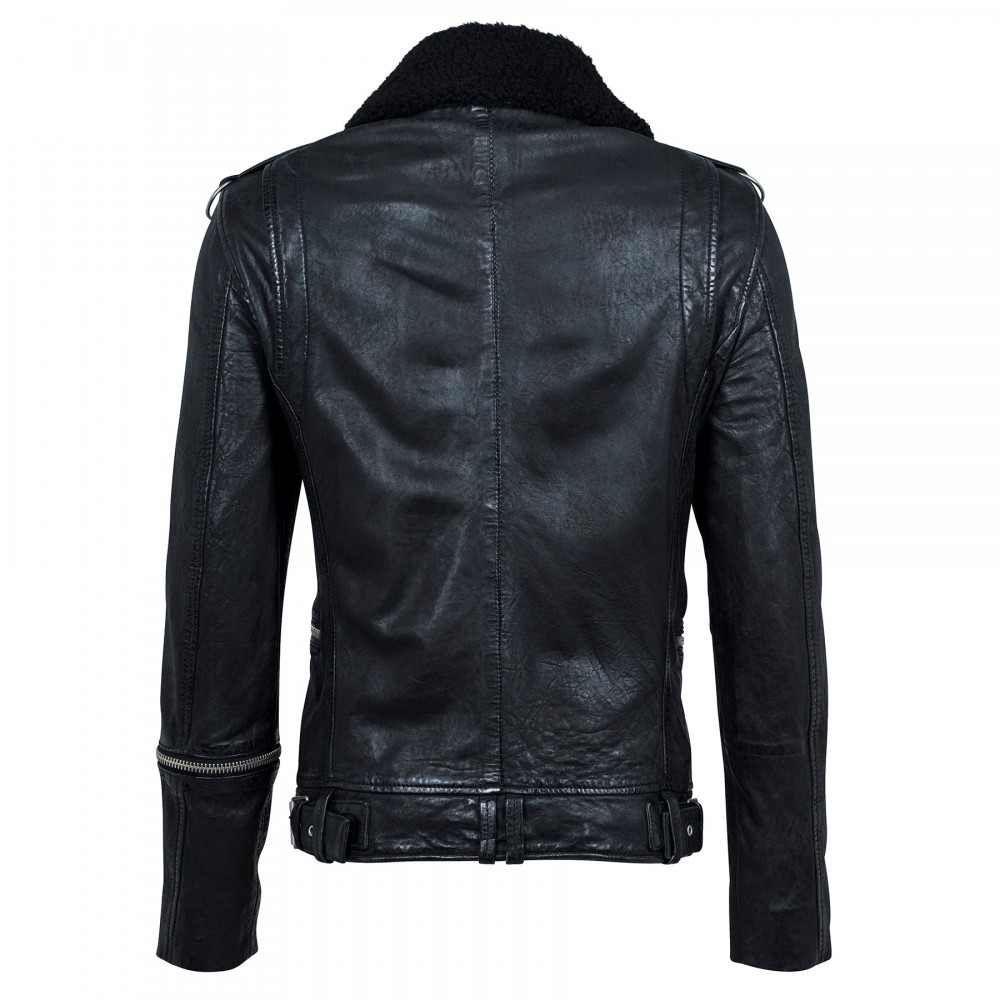 Geaca de Piele Naturala Barbati Gipsy Neagra Demis SF NSLCOUNTV Geaca de Piele Naturala Barbati Gipsy Neagra Demis SF NSLCOUNTV - readytowear.ro