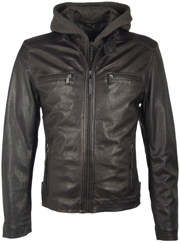 Geaca de Piele Naturala Barbati Gipsy Neagra Derek LAJUV – IMBRACAMINTE — fotografia 1