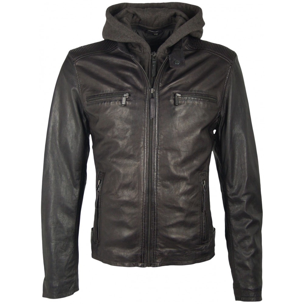 Męska kurtka skórzana Gipsy Czarna Derek LAJUV Męska kurtka skórzana Gipsy Czarna Derek LAJUV - readytowear