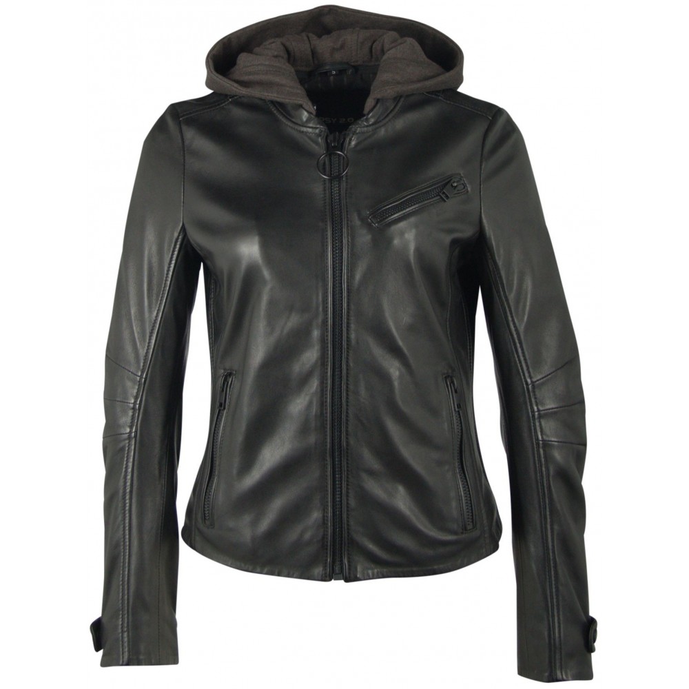 Geaca de Piele Naturala Dama Gipsy Neagra Desi SF LPAV Geaca de Piele Naturala Dama Gipsy Neagra Desi SF LPAV - readytowear.ro