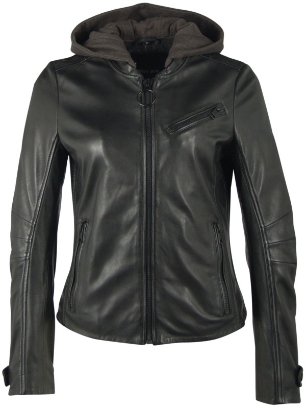 Geaca de Piele Naturala Dama Gipsy Neagra Desi SF LPAV – IMBRACAMINTE — fotografia 1