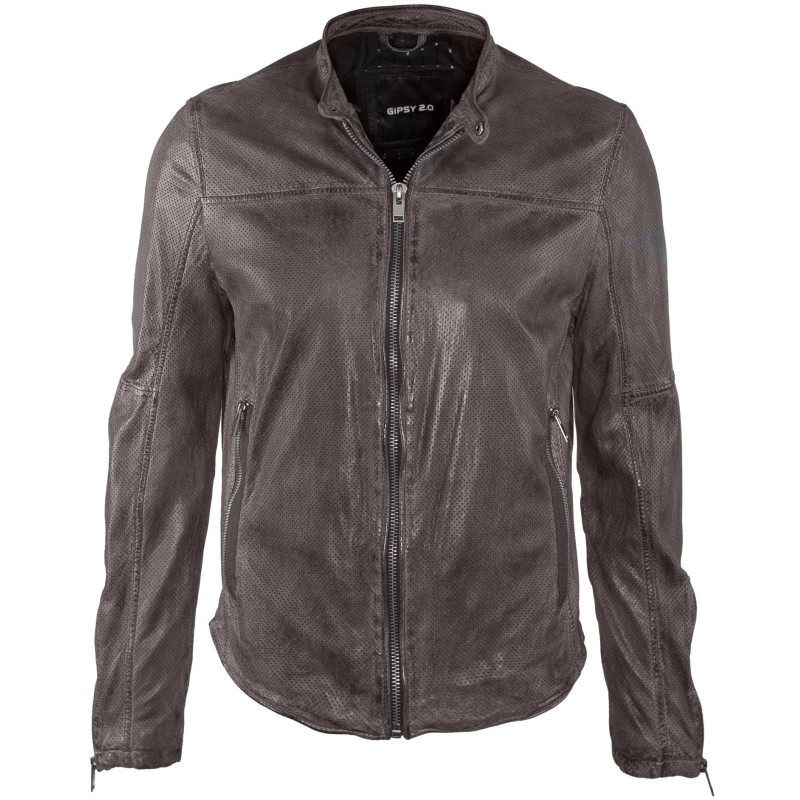 Geaca de Piele Naturala Barbati Gipsy Gri Inchis Dev 2 SF LRPEV – IMBRACAMINTE