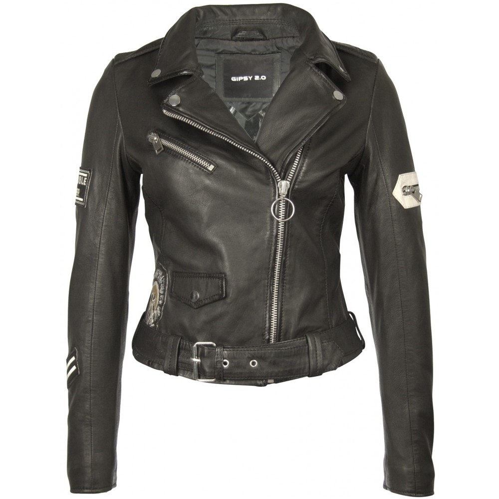 Geaca de Piele Naturala Dama Gipsy Neagra Devil 2 SF LAROXV Geaca de Piele Naturala Dama Gipsy Neagra Devil 2 SF LAROXV - readytowear