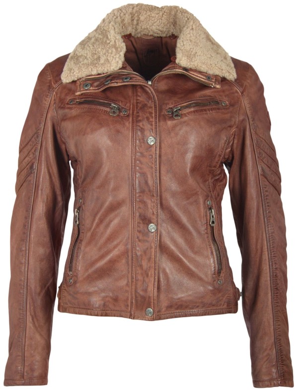 Geaca de Piele Naturala Dama Gipsy Castanie Dibah W18 LANOV W – IMBRACAMINTE — fotografia 1