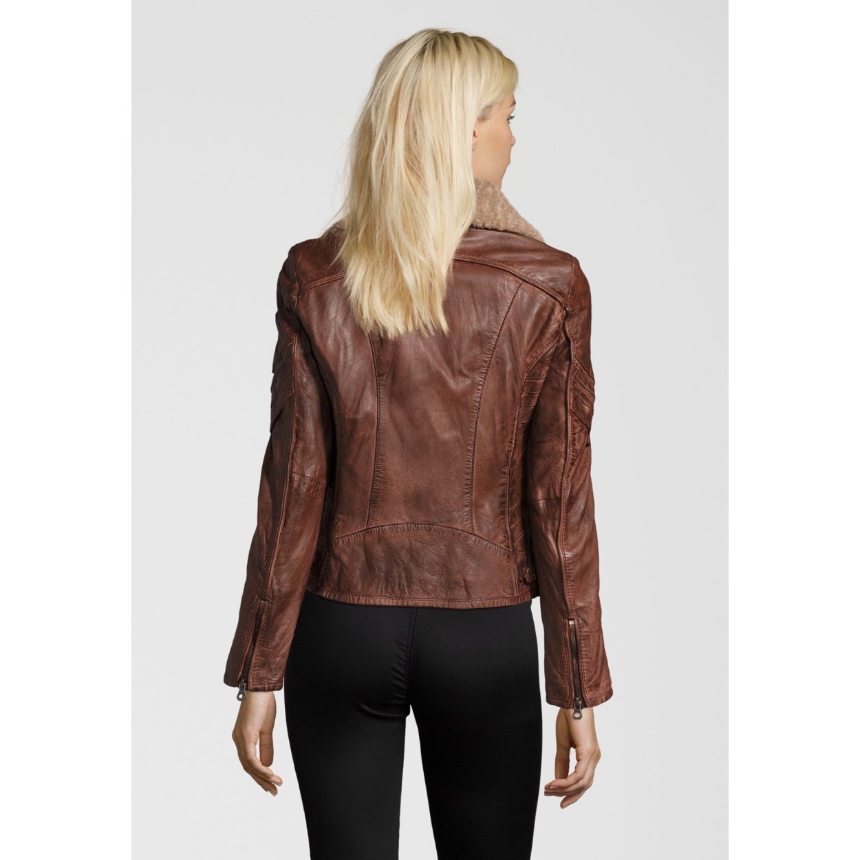Geaca de Piele Naturala Dama Gipsy Castanie Dibah W18 LANOV W – IMBRACAMINTE