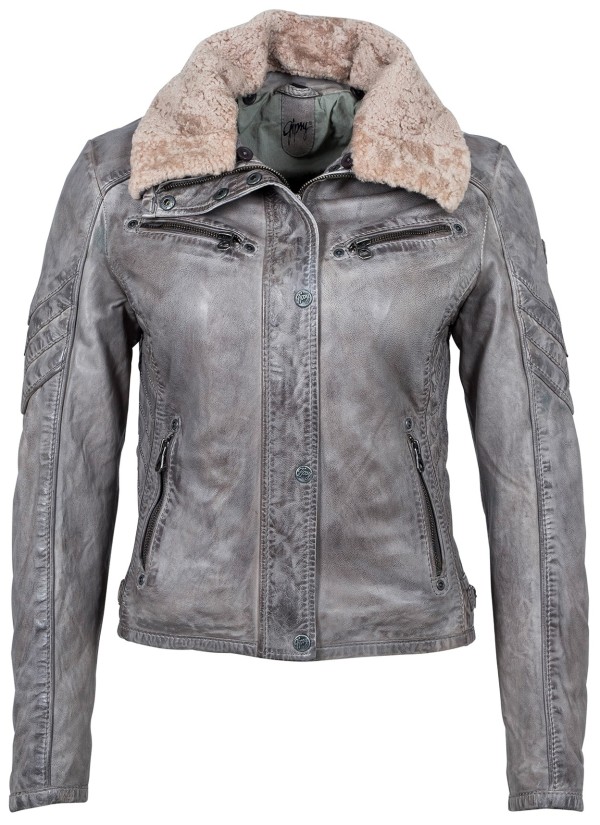 Geaca de Piele Naturala Dama Gipsy Gri Dibah W18 LANOV W – IMBRACAMINTE — fotografia 1