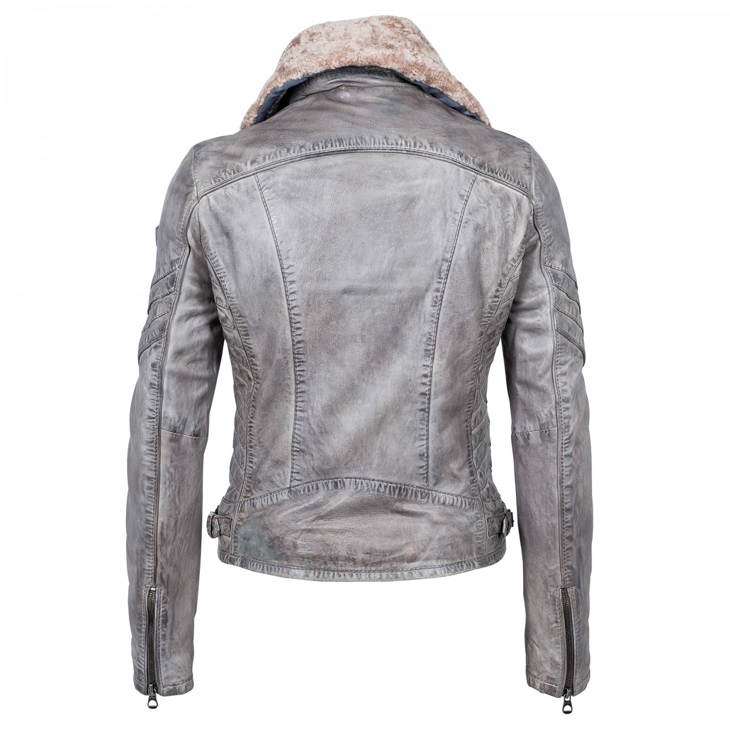 Geaca de Piele Naturala Dama Gipsy Gri Dibah W18 LANOV W – IMBRACAMINTE