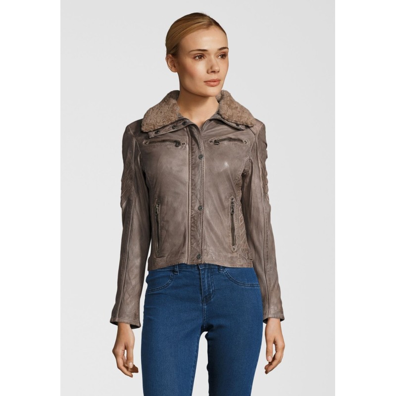 Geaca de Piele Naturala Dama Gipsy Gri Dibah W18 LANOV W – IMBRACAMINTE