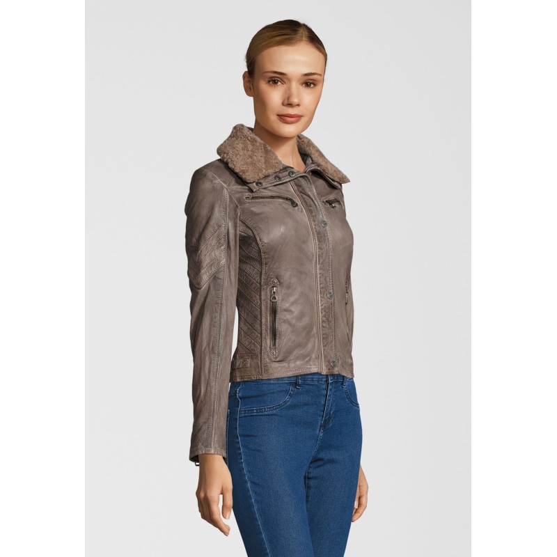 Geaca de Piele Naturala Dama Gipsy Gri Dibah W18 LANOV W – IMBRACAMINTE