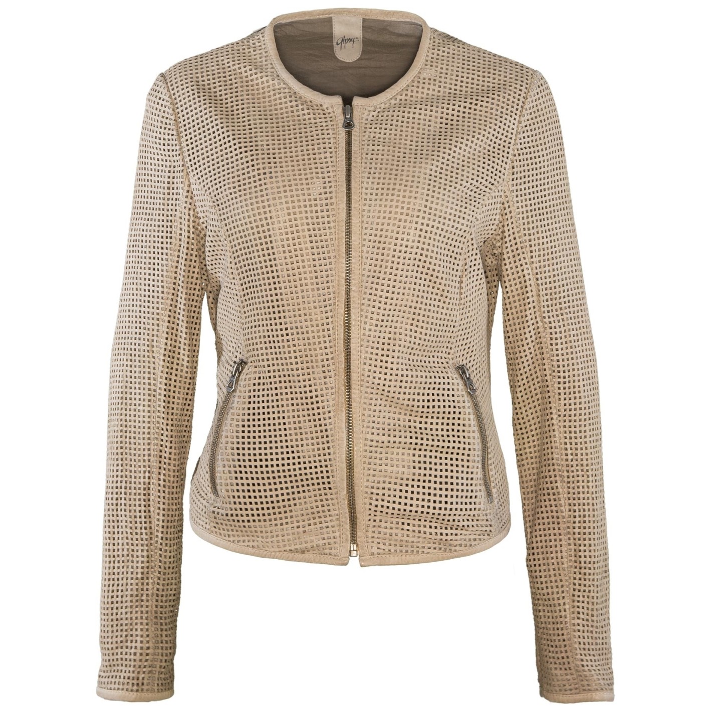 Geaca de Piele Naturala Dama Gipsy Bej Dream LZPEV – IMBRACAMINTE