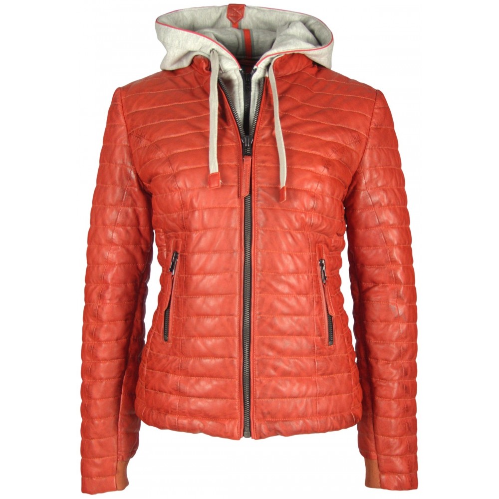 Geaca de Piele Naturala Dama Gipsy Rosu Aprins Drifty LNBV W Geaca de Piele Naturala Dama Gipsy Rosu Aprins Drifty LNBV W - readytowear