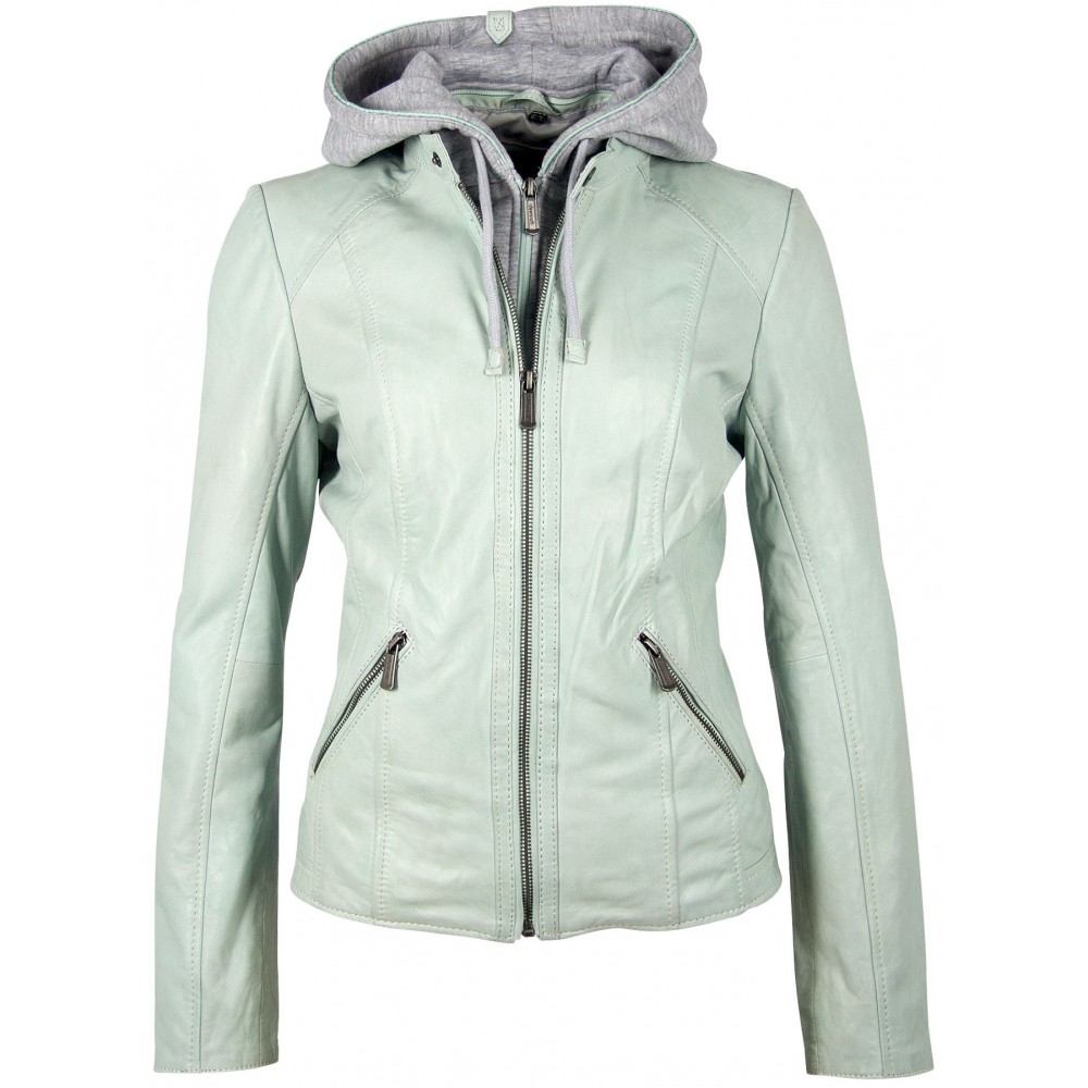 Geaca de Piele Naturala Dama Gipsy Verde Menta Droppy NSLONTV Geaca de Piele Naturala Dama Gipsy Verde Menta Droppy NSLONTV - readytowear