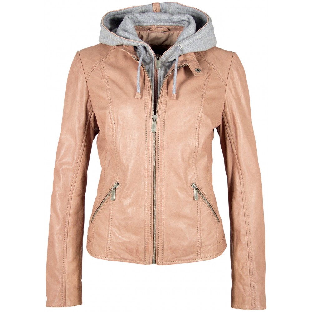 Geaca de Piele Naturala Dama Gipsy Roz Droppy NSLONTV Geaca de Piele Naturala Dama Gipsy Roz Droppy NSLONTV - readytowear