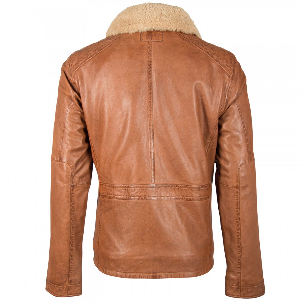Geaca de Piele Barbati Deercraft Coniac Dunce NSLVV W geci de piele - readytowear.ro