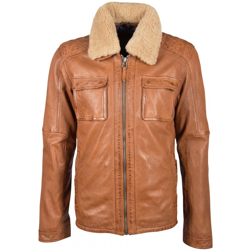 Geaca de Piele Barbati Deercraft Coniac Dunce NSLVV W Geaca de Piele Barbati Deercraft Coniac Dunce NSLVV W - readytowear