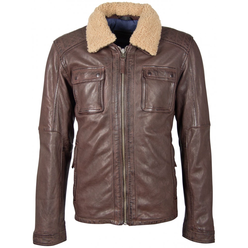 Geaca de Piele Barbati Deercraft Maro Inchis Dunce NSLVV W geci de piele - readytowear.ro