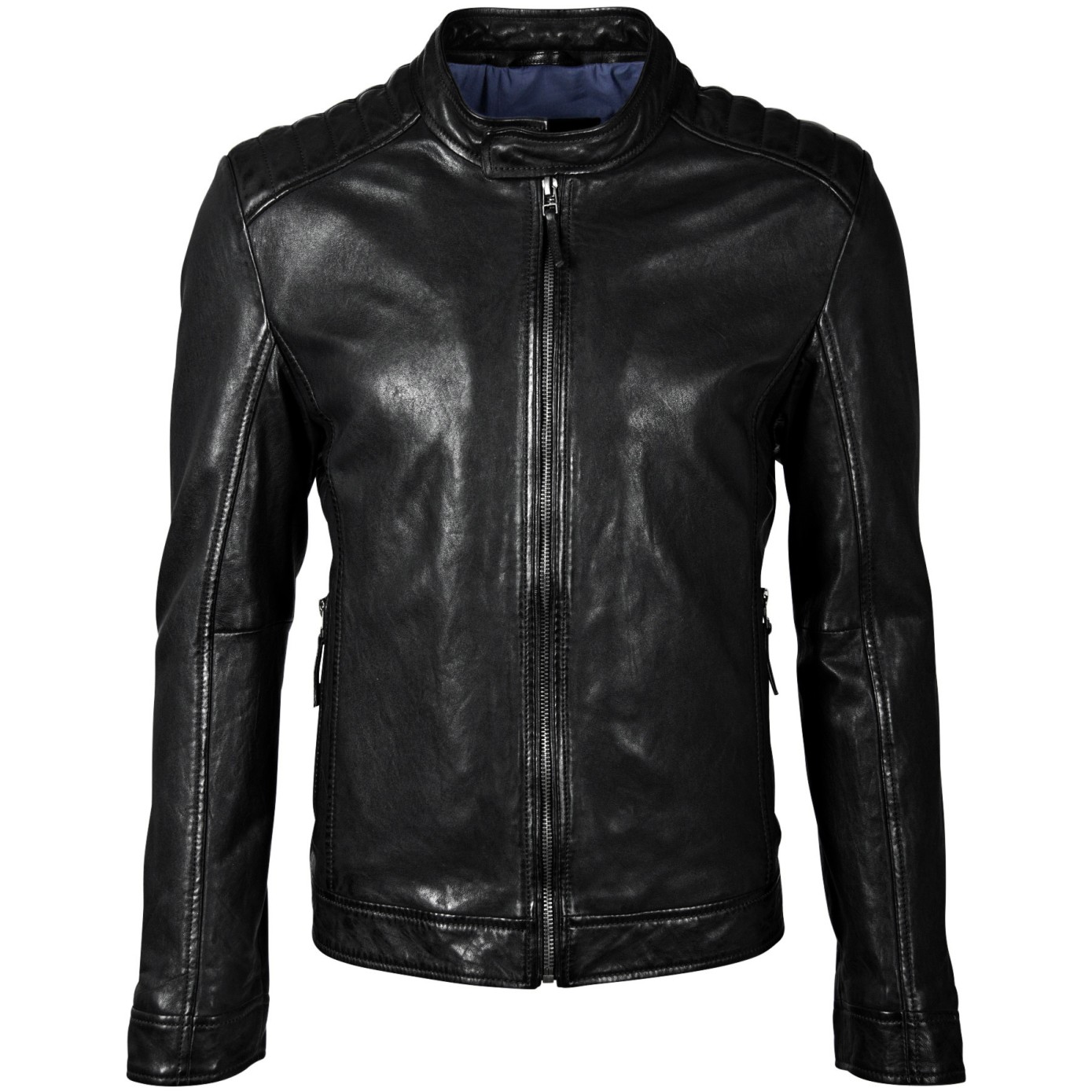 Geaca de Piele Naturala Barbati Gipsy Neagra Eagle NSLV – Black Friday