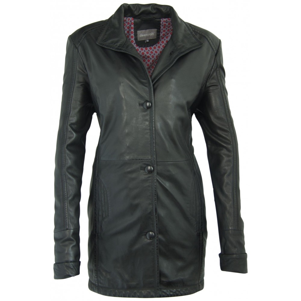 Geaca Lunga de Piele Naturala Dama Gipsy Neagra Edna LUBAV Geaca Lunga de Piele Naturala Dama Gipsy Neagra Edna LUBAV - readytowear.ro