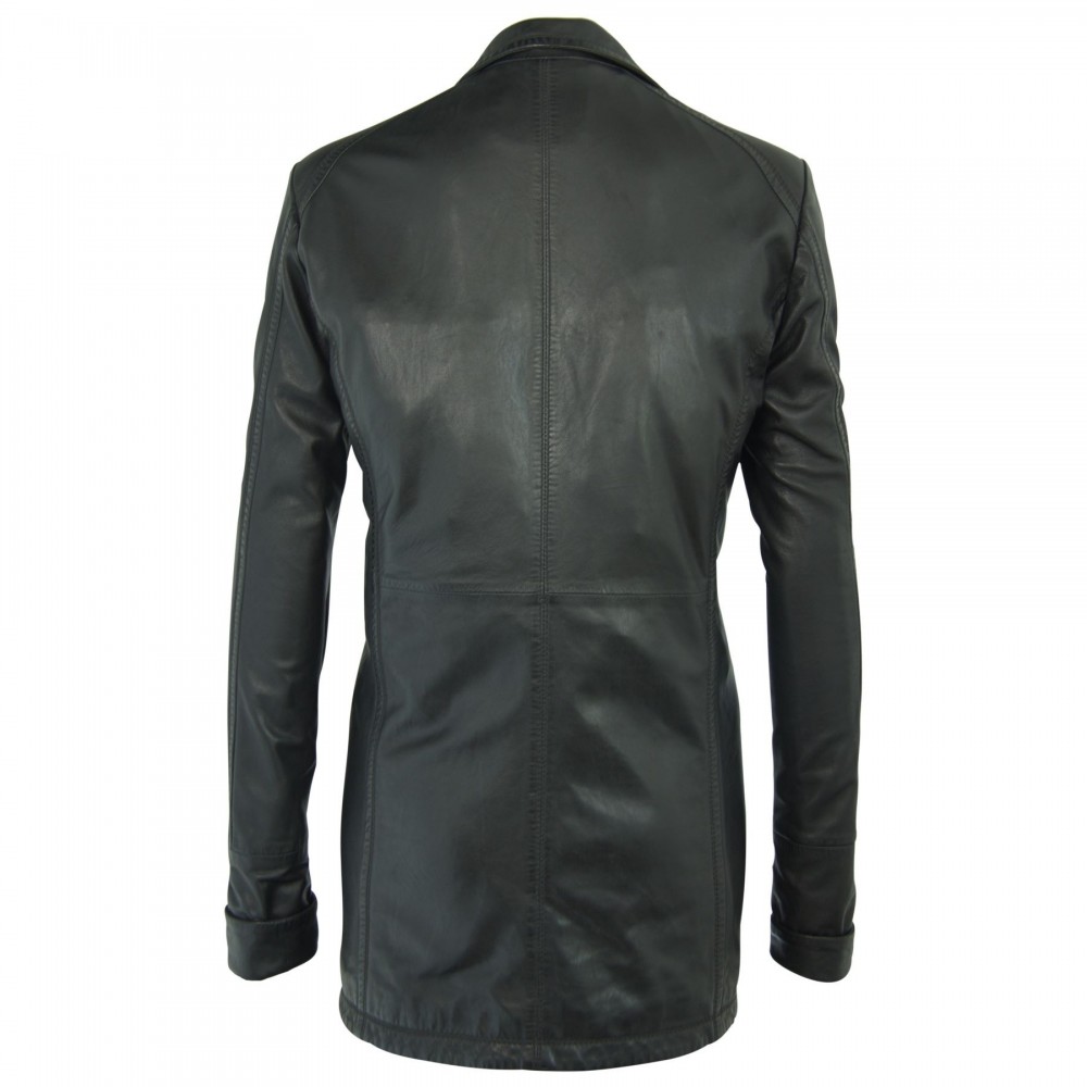 Geaca Lunga de Piele Naturala Dama Gipsy Neagra Edna LUBAV Geaca Lunga de Piele Naturala Dama Gipsy Neagra Edna LUBAV - readytowear.ro