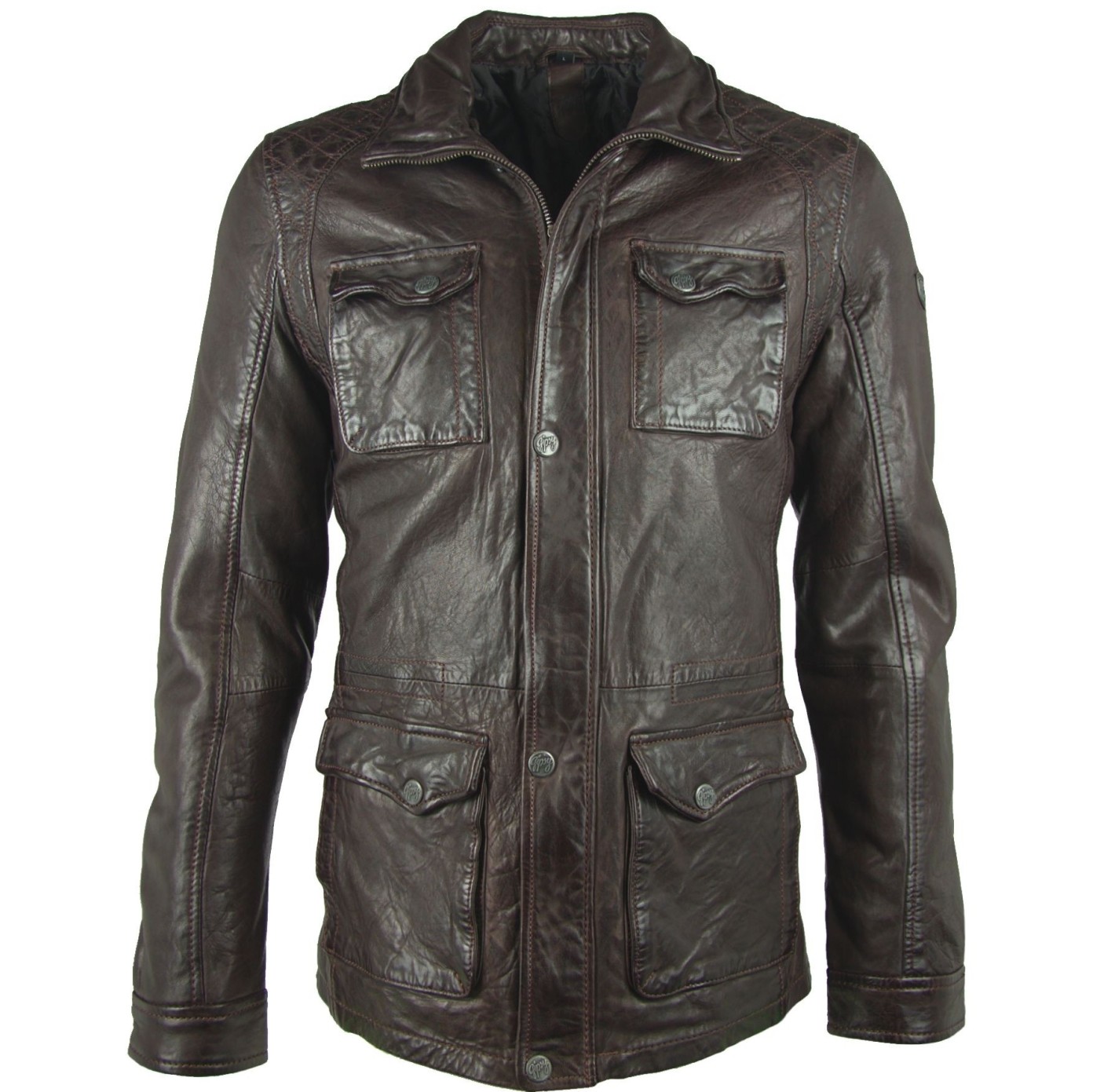 Geaca de Piele Naturala Barbati Gipsy Maro inchis Edwin NSLV W – IMBRACAMINTE