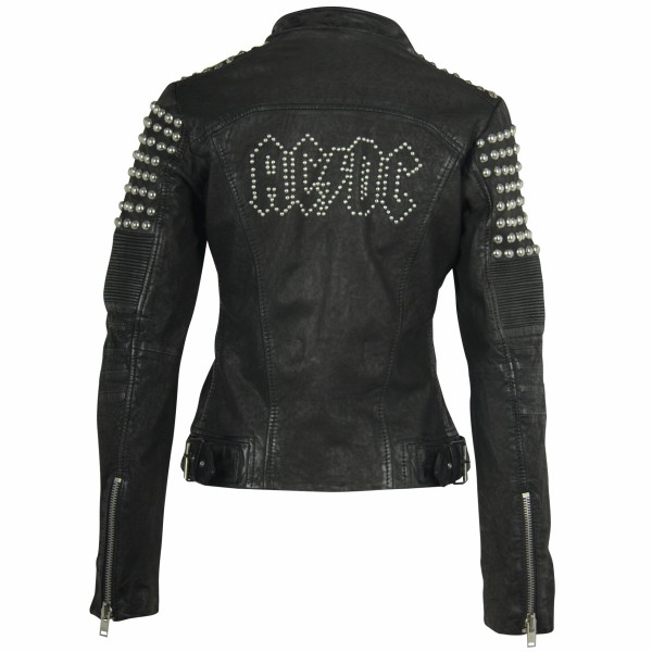 Geaca de Piele Naturala Dama Gipsy Neagra Eena AC/DC SF LCOUNTV – IMBRACAMINTE — fotografia 3