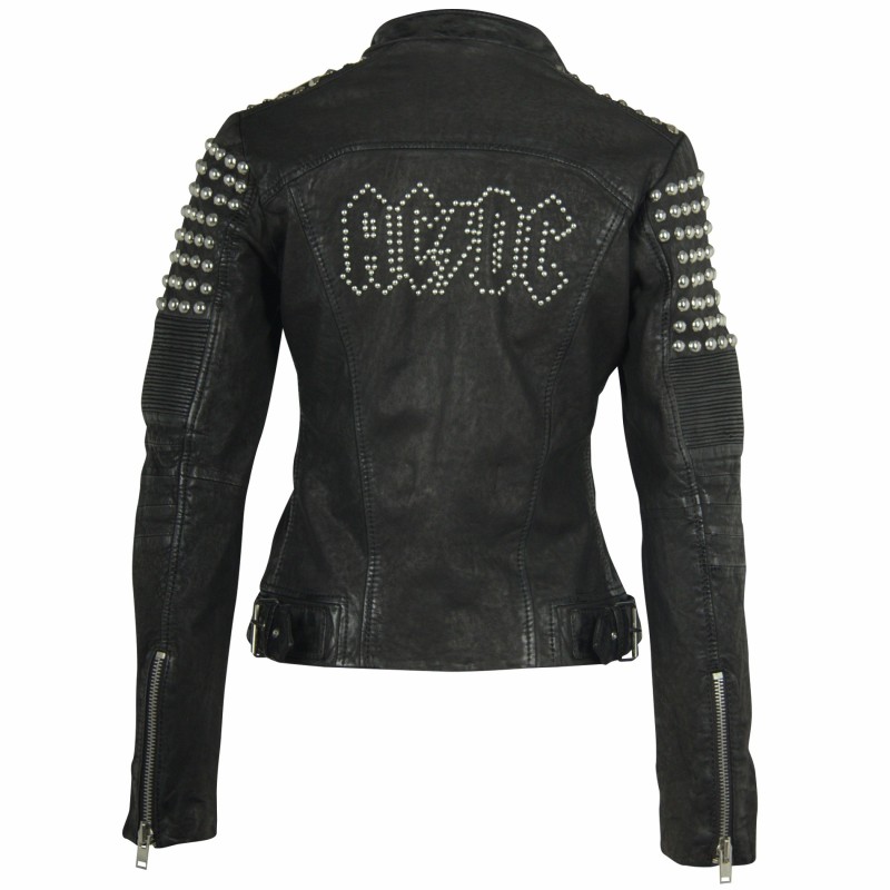 Geaca de Piele Naturala Dama Gipsy Neagra Eena AC/DC SF LCOUNTV – IMBRACAMINTE