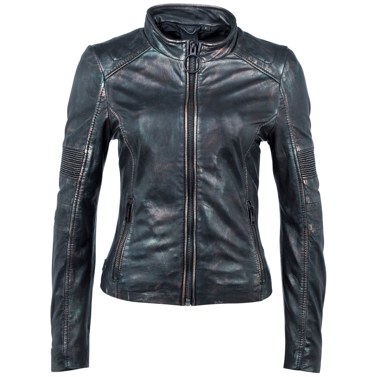 Geaca de Piele Naturala Dama Gipsy Negru Metalic Eena W18 SF LAMEV – IMBRACAMINTE