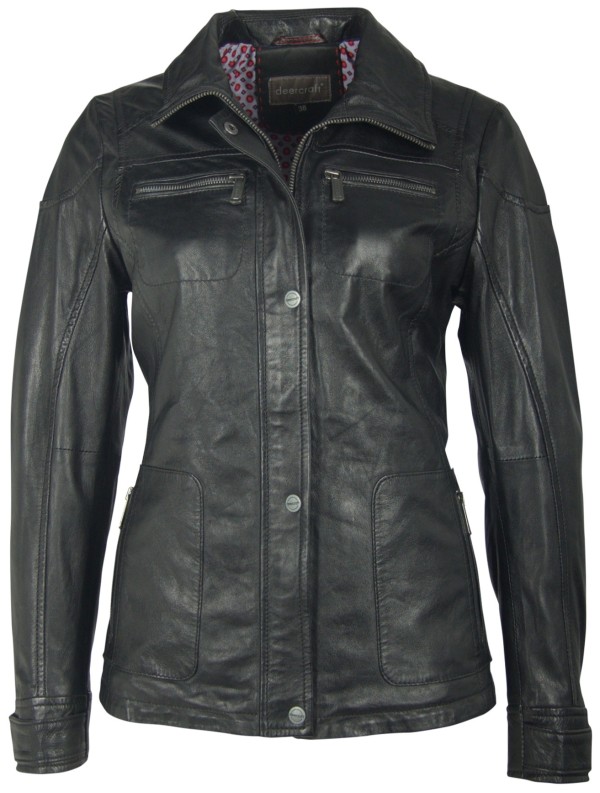Geaca de Piele Naturala Dama Gipsy Neagra Elina W17 LATREV – IMBRACAMINTE — fotografia 1