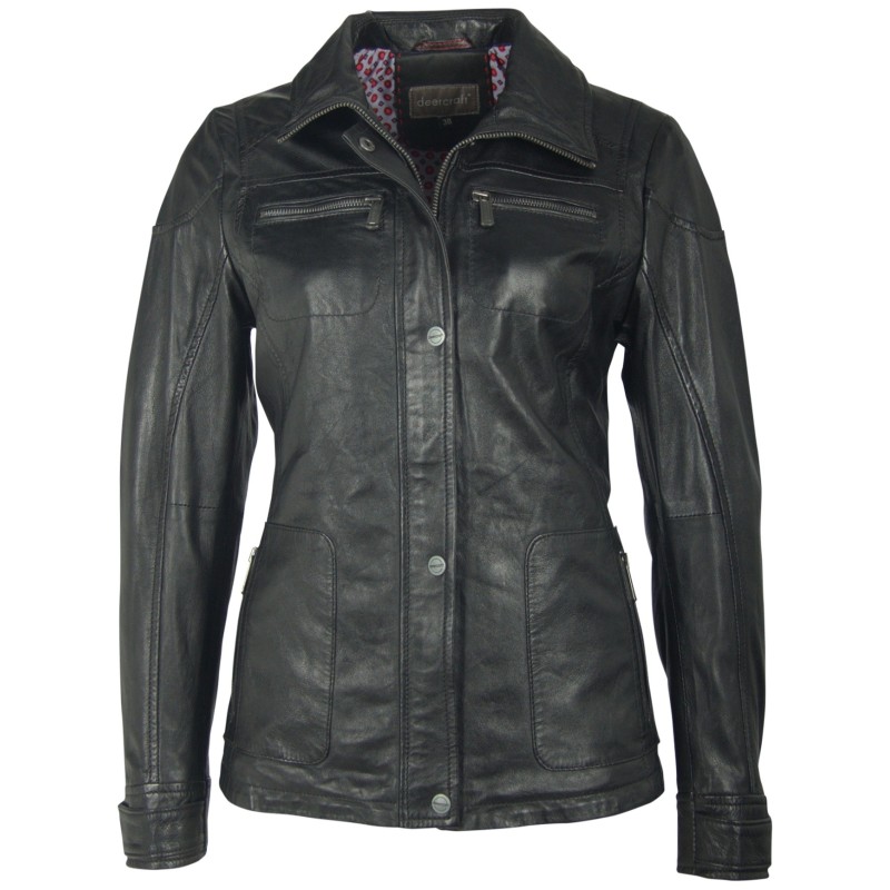 Geaca de Piele Naturala Dama Gipsy Neagra Elina W17 LATREV – IMBRACAMINTE