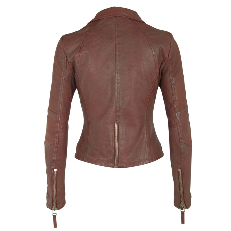 Geaca de Piele Naturala Dama Gipsy Visinie Elya LCOUNTV – IMBRACAMINTE