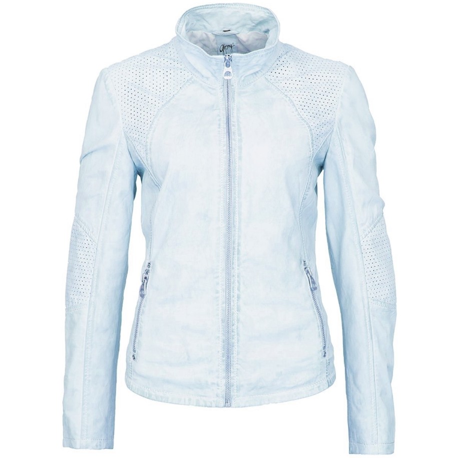 Geaca de Piele Naturala Dama Gipsy Bleu Elya S17 LAPAV – IMBRACAMINTE