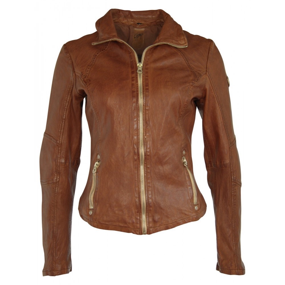 Geaca de Piele Naturala Dama Gipsy Coniac Elya W17 LAWOV Geaca de Piele Naturala Dama Gipsy Coniac Elya W17 LAWOV - readytowear.ro