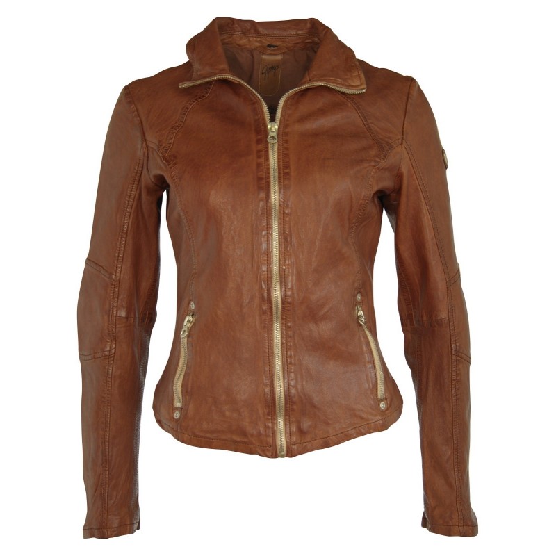 Geaca de Piele Naturala Dama Gipsy Coniac Elya W17 LAWOV – IMBRACAMINTE