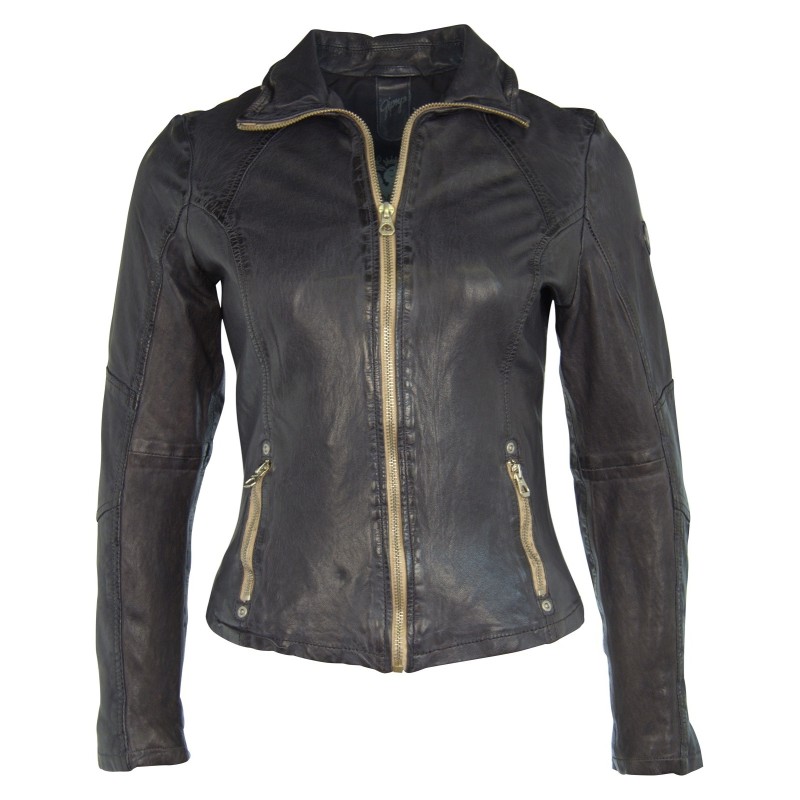 Geaca de Piele Naturala Dama Gipsy Bleumarin Elya W17 LAWOV – IMBRACAMINTE