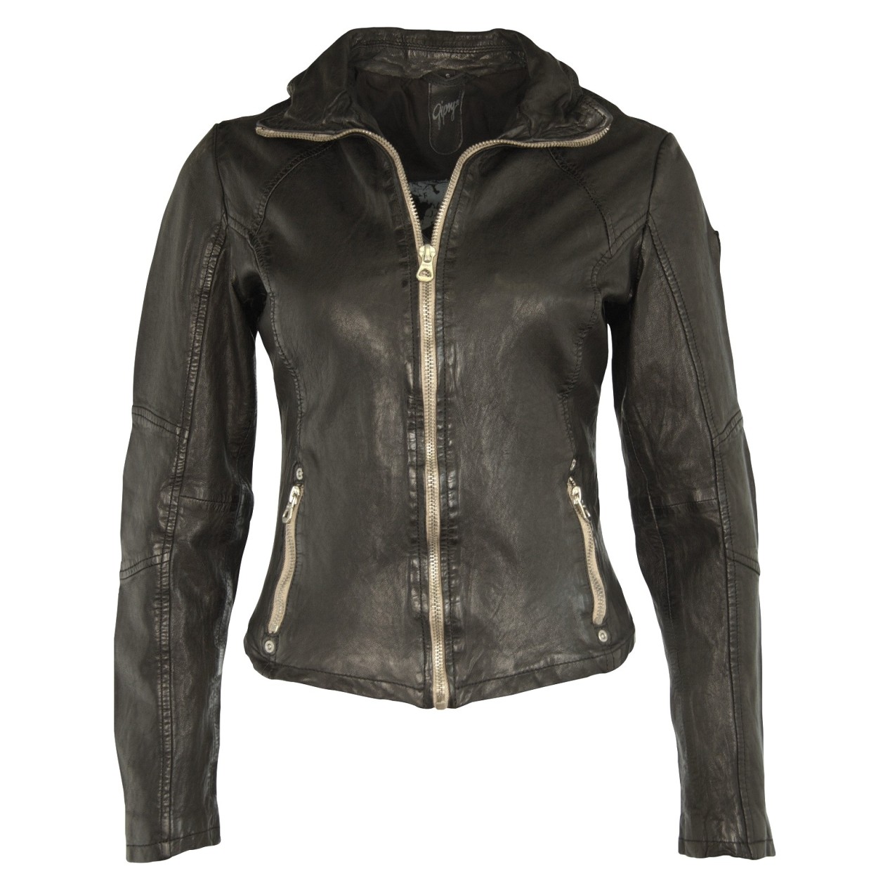 Geaca de Piele Naturala Dama Gipsy Neagra Elya W17 LAWOV – IMBRACAMINTE