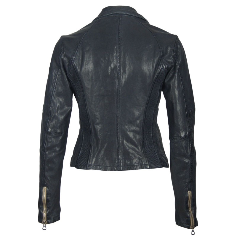 Geaca de Piele Naturala Dama Gipsy Bleumarin Elya W18 LAWOV – IMBRACAMINTE