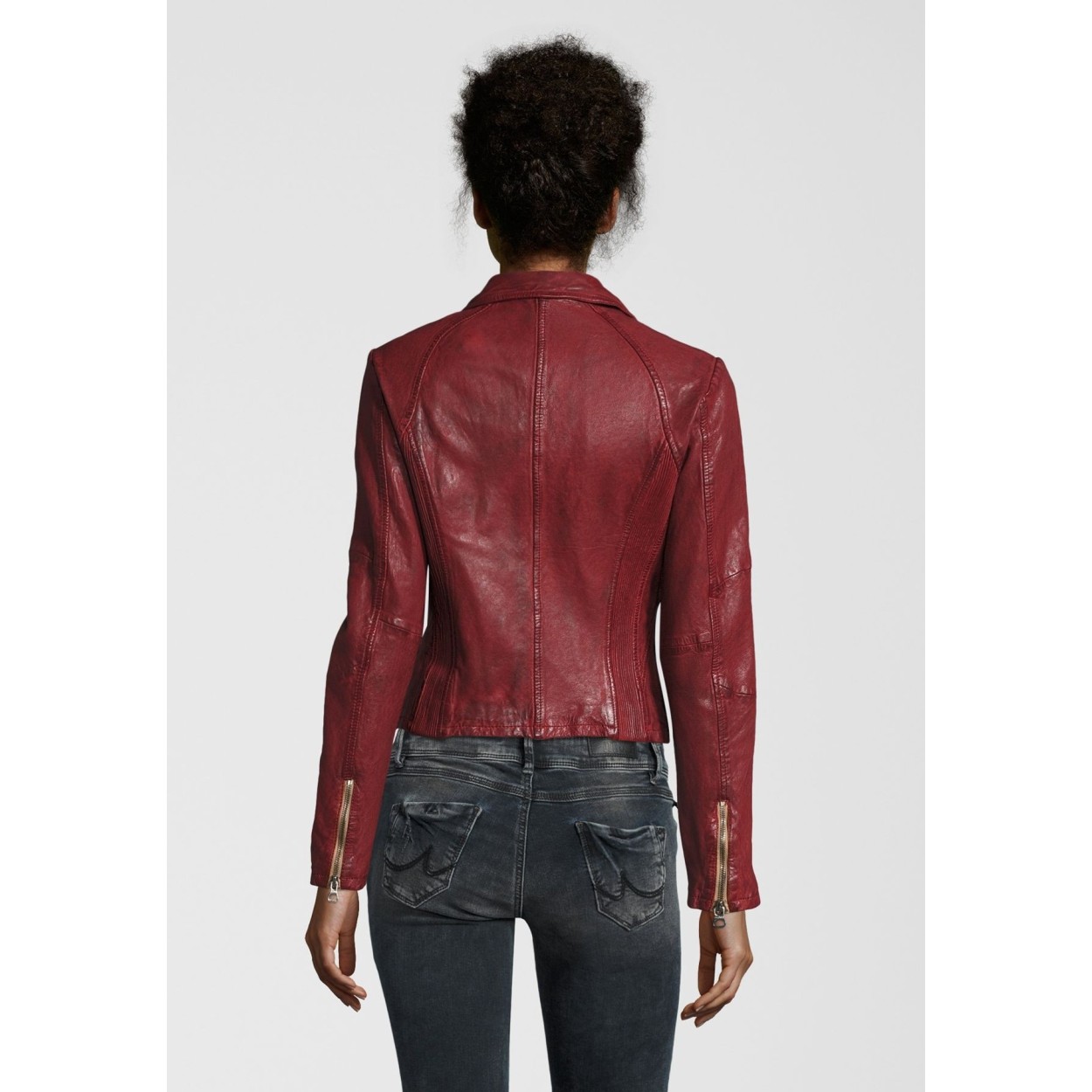 Geaca de Piele Naturala Dama Gipsy Visinie Elya W18 LAWOV – IMBRACAMINTE