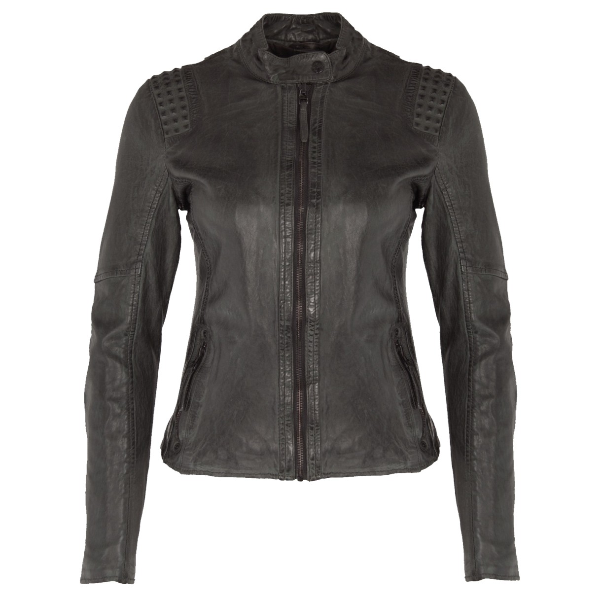 Geaca de Piele Naturala Dama Gipsy Grafit Elyssa LAWOV – Black Friday