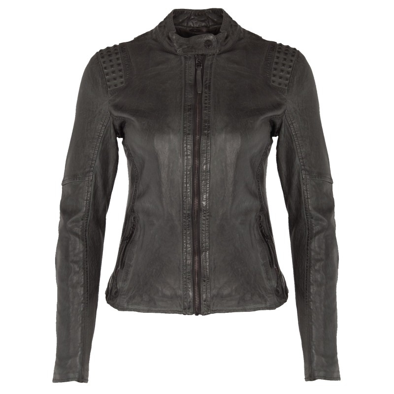 Geaca de Piele Naturala Dama Gipsy Grafit Elyssa LAWOV – IMBRACAMINTE