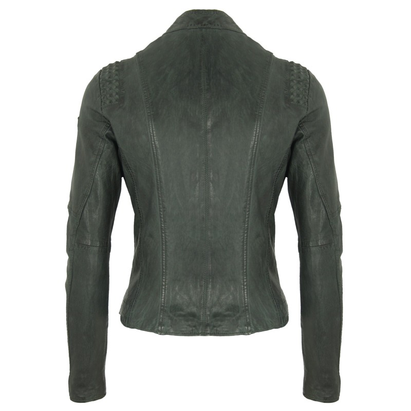 Geaca de Piele Naturala Dama Gipsy Verde inchis Elyssa LAWOV – IMBRACAMINTE