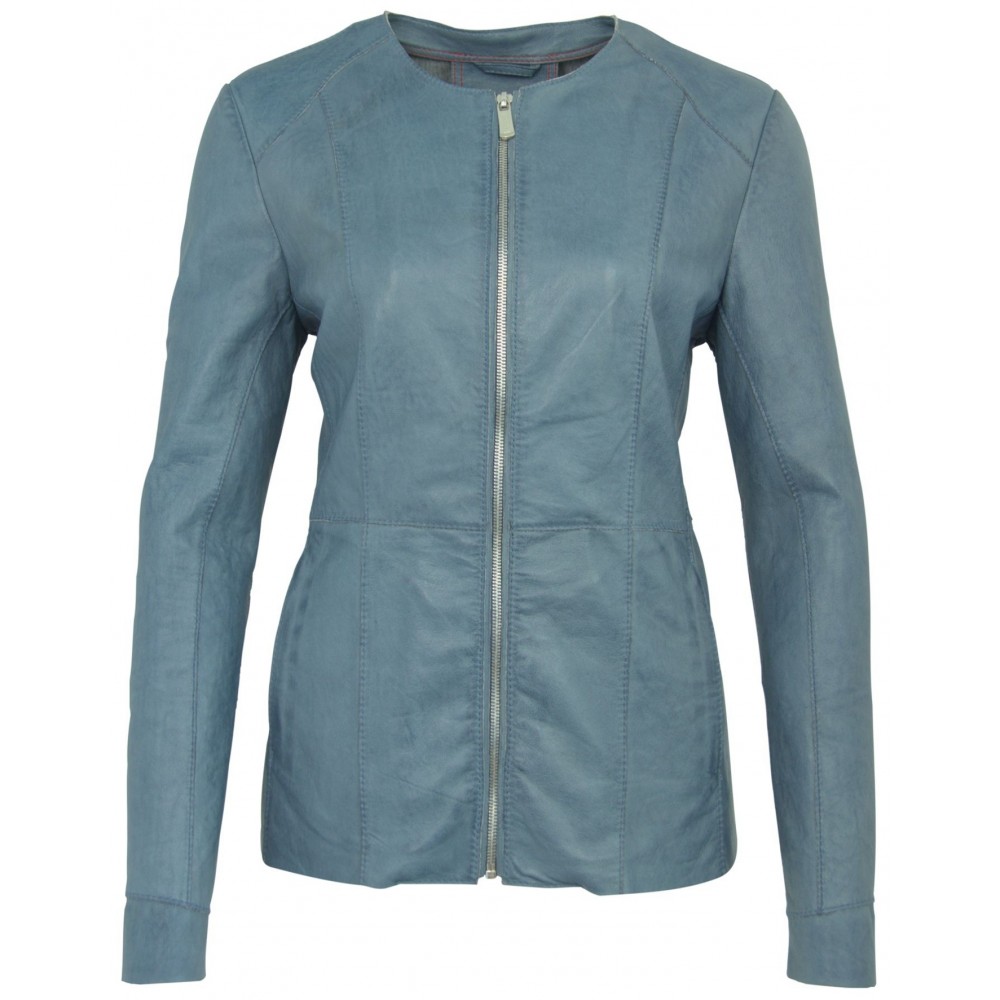 Geaca de Piele Naturala Dama Gipsy Albastra Ezza LATEOVB Geaca de Piele Naturala Dama Gipsy Albastra Ezza LATEOVB - readytowear